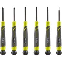 Set van 6 precisieschroevendraaiers - RYOBI - SL1, SL2, SL3, PH1, PH0, SL2
