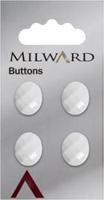 Milward Ovalen Knoop Wit 15mm (4 stuks)