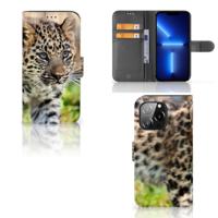 iPhone 13 Pro | Telefoonhoesje | Met pasjeshouder | Baby Luipaard