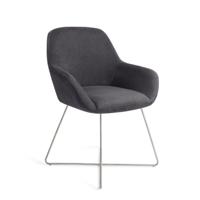 Jesper Home Eetkamerstoel 'Kushi' Cross Steel, kleur Black-Out