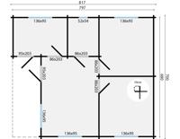 Blokhut - Tuinhuis Ardee | 70 mm | vuren bruin geïmpregneerd