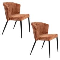Dutchbone Georgia Eetkamerstoelen Terracotta - Set van 2