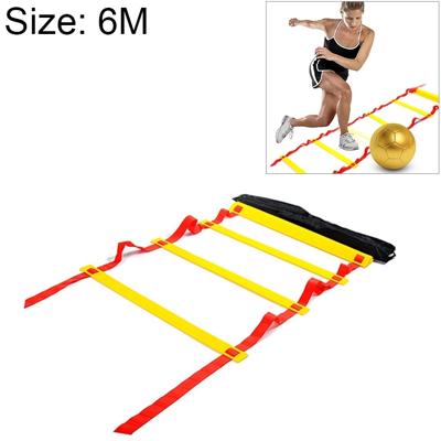 De dikke sectie 6 meter 12 knopen tempo opleiding taaie duurzame zachte Ladder voetbal Training slijtvaste Ladder Rope(Yellow)