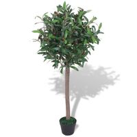 Kunst laurierboom plant met pot 120 cm groen - thumbnail