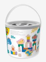 Houten bouwblokkenset met dinosaurusfiguurtjes SES Creative meerkleurig