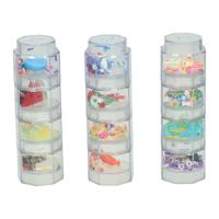 Merkloos / Sans Marque Glitter&sprinkle stapelbare achthoeken - 12dlg