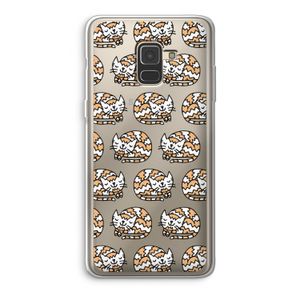 Slapende poes: Samsung Galaxy A8 (2018) Transparant Hoesje