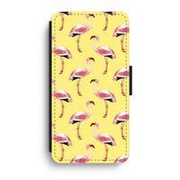 Flamingo's geel: iPhone XR Flip Hoesje