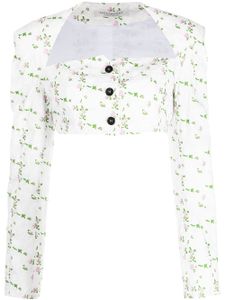 Philosophy Di Lorenzo Serafini blouse crop à fleurs - Blanc