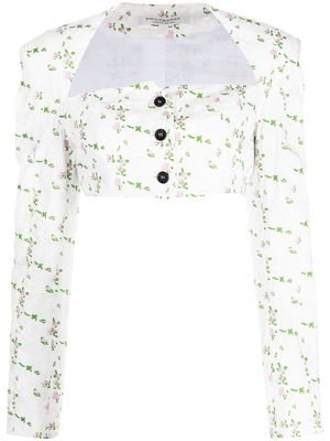 Philosophy Di Lorenzo Serafini blouse crop à fleurs - Blanc