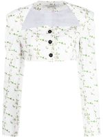 Philosophy Di Lorenzo Serafini blouse crop à fleurs - Blanc - thumbnail