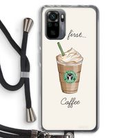But first coffee: Xiaomi Redmi Note 10 Pro Transparant Hoesje met koord