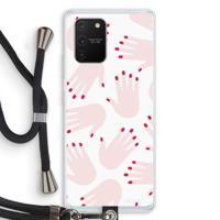 Hands pink: Samsung Galaxy S10 Lite Transparant Hoesje met koord