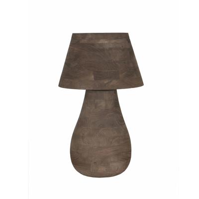 Peake Bruine Mango Houten Ronde Tafellamp Groot