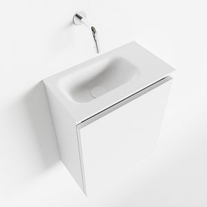 MONDIAZ TURE 40cm toiletmeubel talc. EDEN wastafel talc links geen kraangat