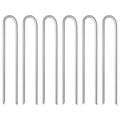 VidaXL Tentharingen 6 st u-vormig ø10 mm 37 cm gegalvaniseerd staal