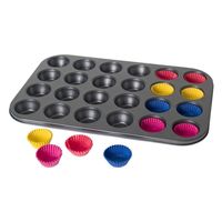 Mini muffins en cupcakes bakken bakvorm/bakblik 38 x 26 cm - voor 24x stuks