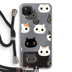 Katten: Pixel 4a Transparant Hoesje met koord