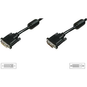 Digitus AK-320200-050-S DVI-kabel DVI Verlengkabel DVI-D 24+1-polige stekker, DVI-D 24+1-polige bus 4.50 m Zwart Schroefbaar
