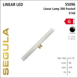 LED lamp Linear frosted S14d 6,2W 300mm 2700K 460lm filament Segula dimbaar 55096