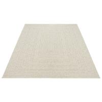 Buitentapijt jute look| Rechthoekig met vierkant patroon| natuurlijke look voor tuin, balkon of terras | Weer- en UV-bestendig Tuintapijt-200 x 290 cm