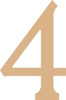 Vaessen Creative • mdf cijfer ''4'' 21,8cm