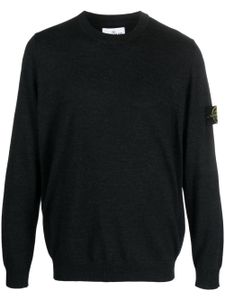 Stone Island pull en laine vierge à patch logo - Gris