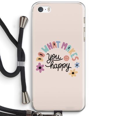Happy days: iPhone 5 / 5S / SE Transparant Hoesje met koord