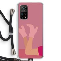 Pink boots: Xiaomi Mi 10T 5G Transparant Hoesje met koord