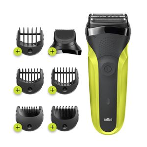 Braun Series 3 Shave&Style 300BT Elektrisch Scheerapparaat, Scheermes Voor Mannen, Zwart/Volt Green