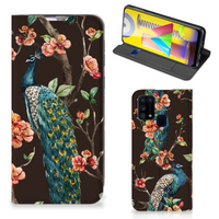 Samsung Galaxy M31 Hoesje maken Pauw met Bloemen - thumbnail