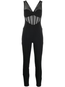 Elisabetta Franchi combinaison-bustier à empiècements en tulle - Noir