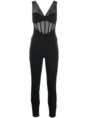 Elisabetta Franchi combinaison-bustier à empiècements en tulle - Noir