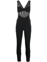 Elisabetta Franchi combinaison-bustier à empiècements en tulle - Noir