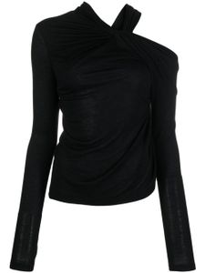 Helmut Lang blouse torsadée à épaules dénudées - Noir