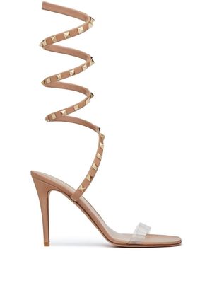 Valentino Garavani sandales Rockstud 100 mm - Tons neutres