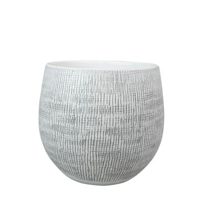 Ter Steege Plantenpot - Modern design - wit/zwart D26 cm x H25.5 cm - bloempot