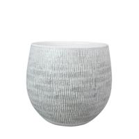 Ter Steege Plantenpot - Modern design - wit/zwart D26 cm x H25.5 cm - bloempot