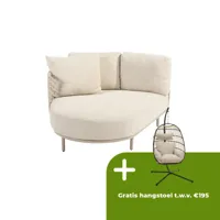 Loungebank Sardinia Chaise Latte Gedeelte Rechts Deel Kussens 4SO Bank Buiten Tuin 4 Seasons Outdoor