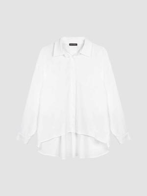 Popeline blouse met splitjes
