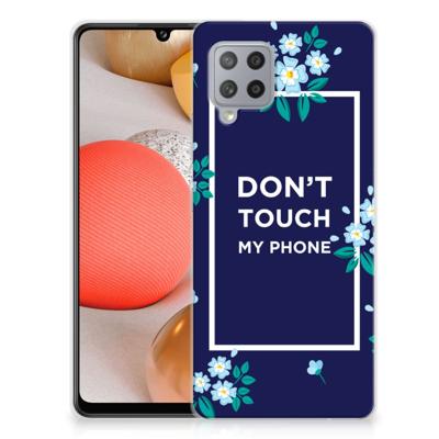 Samsung Galaxy A42 Silicone-hoesje Flowers Blue DTMP Samsung Galaxy A42 Silicone-hoesje Flowers Blue DTMP