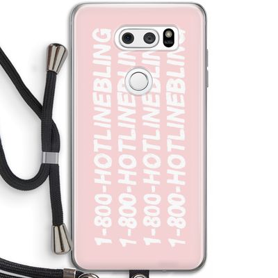 Hotline bling pink: LG V30 Transparant Hoesje met koord