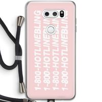 Hotline bling pink: LG V30 Transparant Hoesje met koord