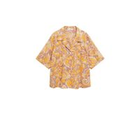 Mango blouse met grafische print geel/roze/ecru - thumbnail