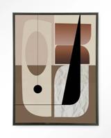 Urban Cotton Wandkleed 'Refined' 145 x 190cm in Floating Frame - black