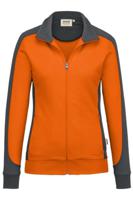 HAKRO  MIKRALINAR® Regular Fit Dames Sweatjacket oranje, Effen - thumbnail