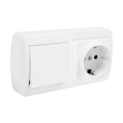 Plug-in basis Solera mur63u Schuko Bipolair Dubbel Onderbreker/pendelaar Wit Oppervlak 16 A