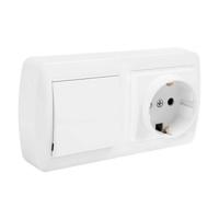 Plug-in basis Solera mur63u Schuko Bipolair Dubbel Onderbreker/pendelaar Wit Oppervlak 16 A