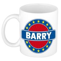 Barry voornaam koffiemok - beker - wit/blauw - 300 ml - Cadeau - Heren - Collega - Vaderdag