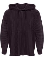 Homme Plissé Issey Miyake plissé drawstring hoodie - Violet - thumbnail